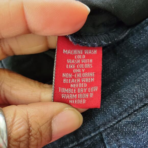 Chaps Women's Dark Blue Wide Leg Lightweight Jeans Size 4P - Picture 7 of 7